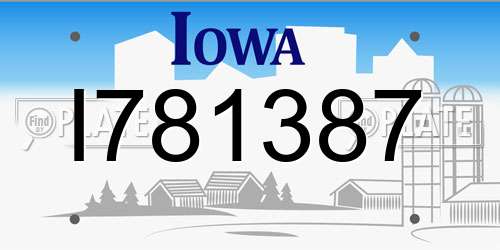 I781387 Iowa License Plate