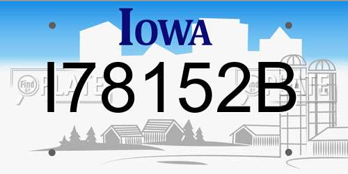 I78152B Iowa License Plate
