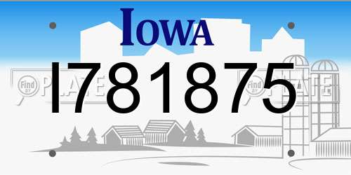 I781875 Iowa License Plate