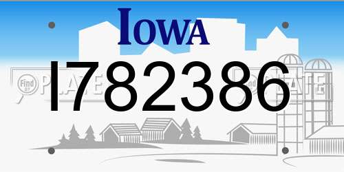 I782386 Iowa License Plate