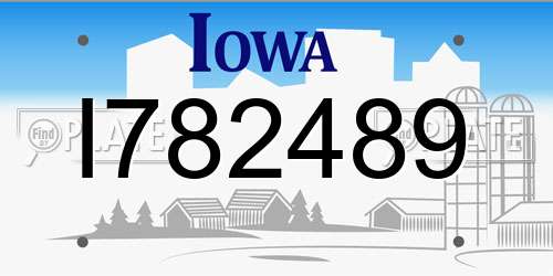 I782489 Iowa License Plate