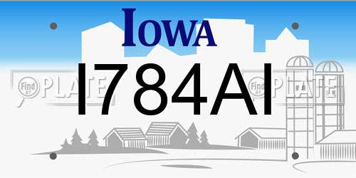 I784AI Iowa License Plate