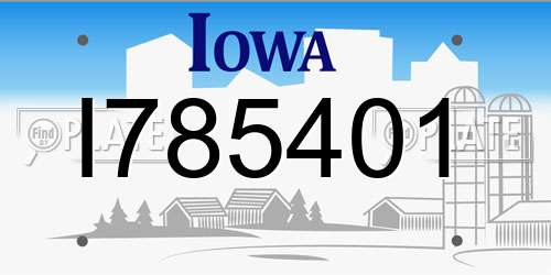 I785401 Iowa License Plate