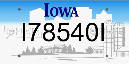 I78540I Iowa License Plate