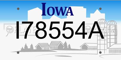 I78554A Iowa License Plate