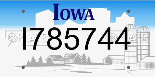 I785744 Iowa License Plate