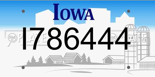 I786444 Iowa License Plate