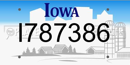 I787386 Iowa License Plate