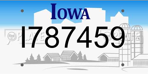 I787459 Iowa License Plate