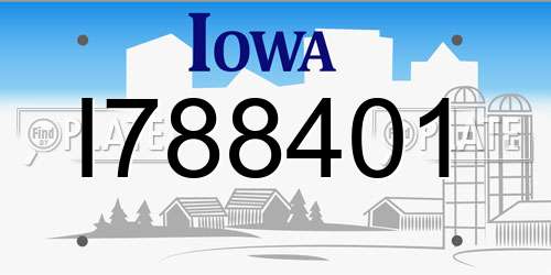 I788401 Iowa License Plate