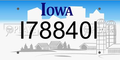 I78840I Iowa License Plate