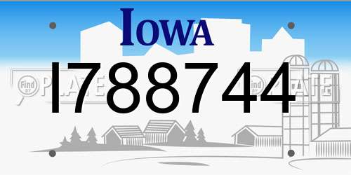 I788744 Iowa License Plate