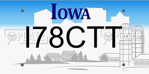 I78CTT Iowa License Plate