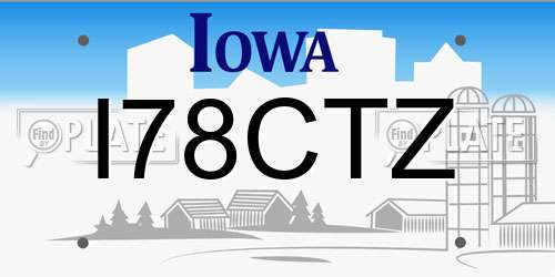 I78CTZ Iowa License Plate