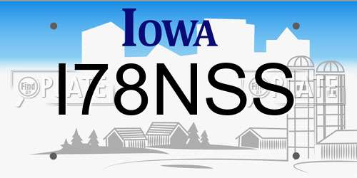 I78NSS Iowa License Plate
