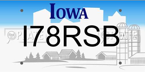 I78RSB Iowa License Plate