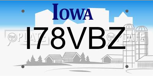 I78VBZ Iowa License Plate