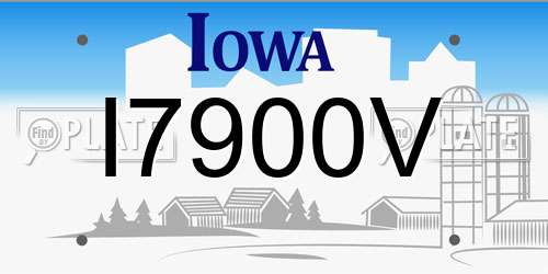 I7900V Iowa License Plate