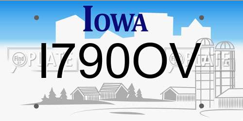 I790OV Iowa License Plate