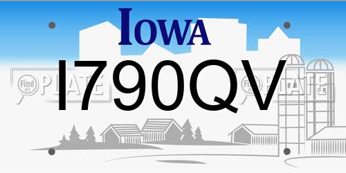 I790QV Iowa License Plate
