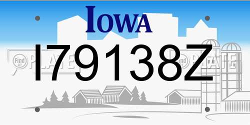 I79138Z Iowa License Plate
