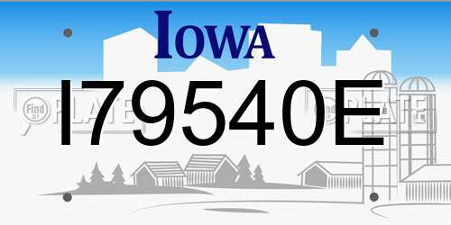 I79540E Iowa License Plate