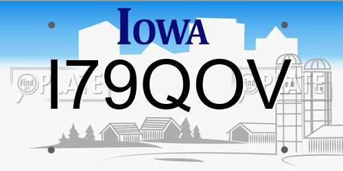 I79QOV Iowa License Plate