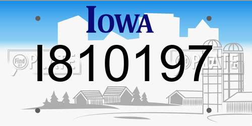 I810197 Iowa License Plate