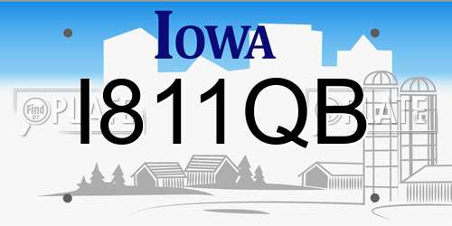 I811QB Iowa License Plate