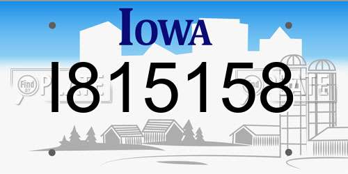 I815158 Iowa License Plate