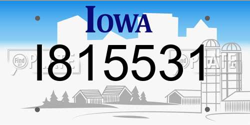 I815531 Iowa License Plate