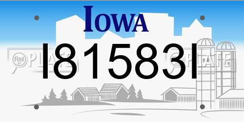 I81583I Iowa License Plate
