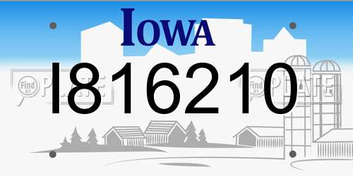 I816210 Iowa License Plate