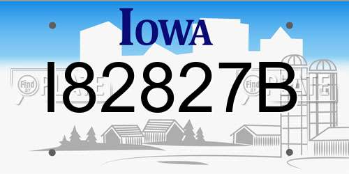 I82827B Iowa License Plate