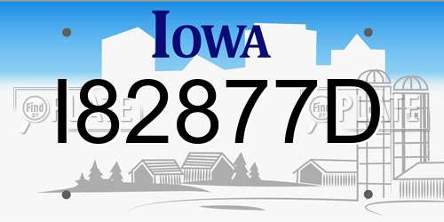 I82877D Iowa License Plate