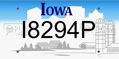 I8294P Iowa License Plate