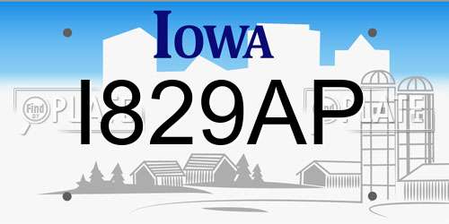 I829AP Iowa License Plate