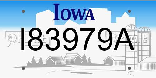 I83979A Iowa License Plate