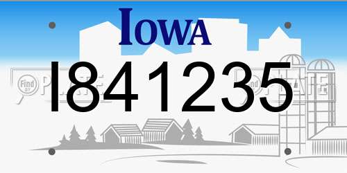 I841235 Iowa License Plate
