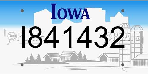 I841432 Iowa License Plate