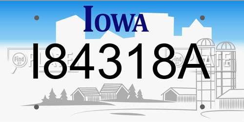 I84318A Iowa License Plate