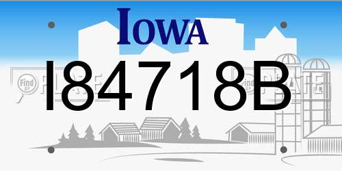 I84718B Iowa License Plate