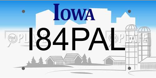 I84PAL Iowa License Plate
