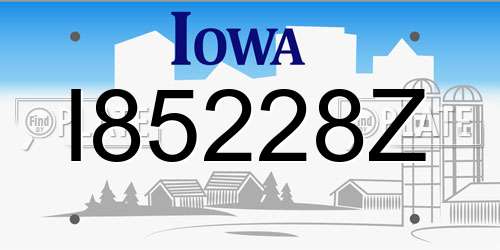 I85228Z Iowa License Plate