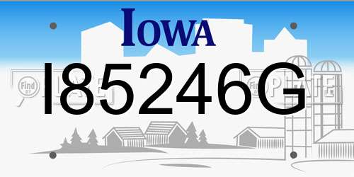 I85246G Iowa License Plate