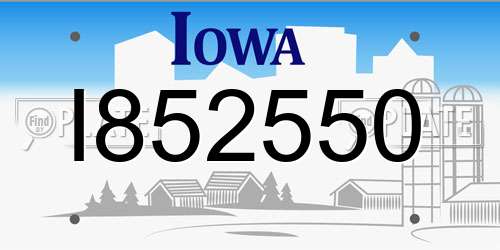 I852550 Iowa License Plate