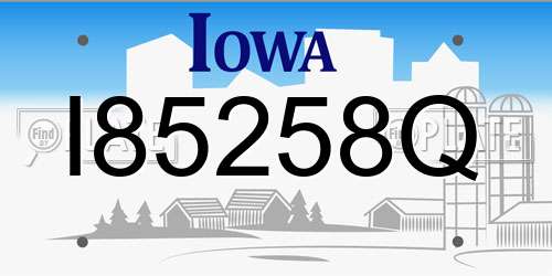 I85258Q Iowa License Plate