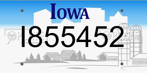I855452 Iowa License Plate