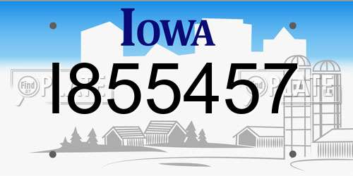 I855457 Iowa License Plate