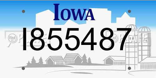 I855487 Iowa License Plate